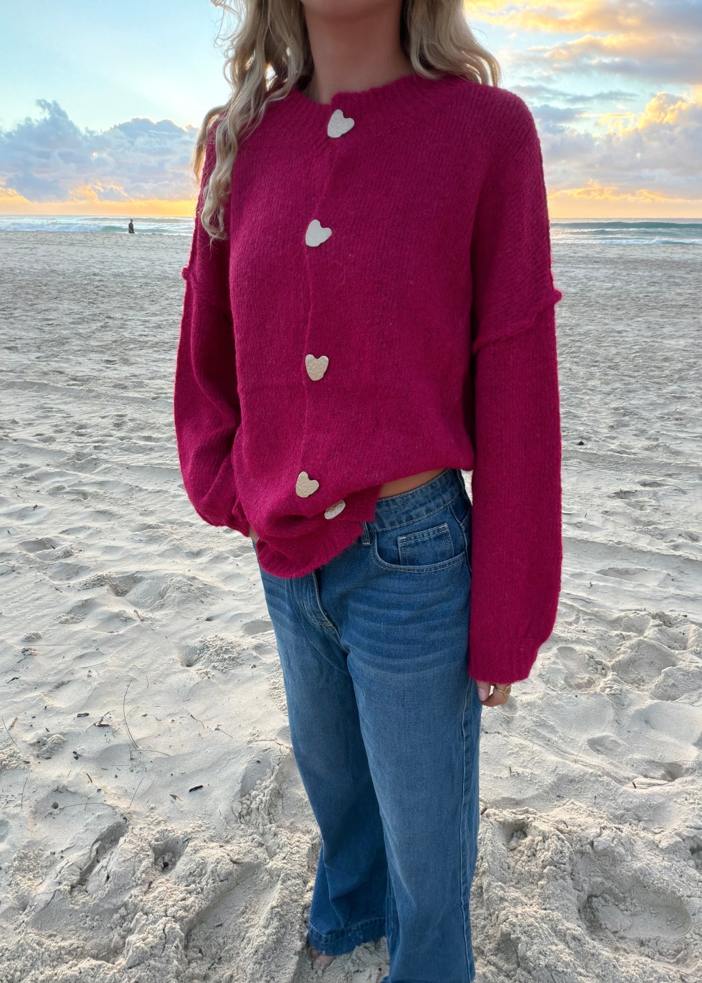 Sweet Heart Cardi | Pink