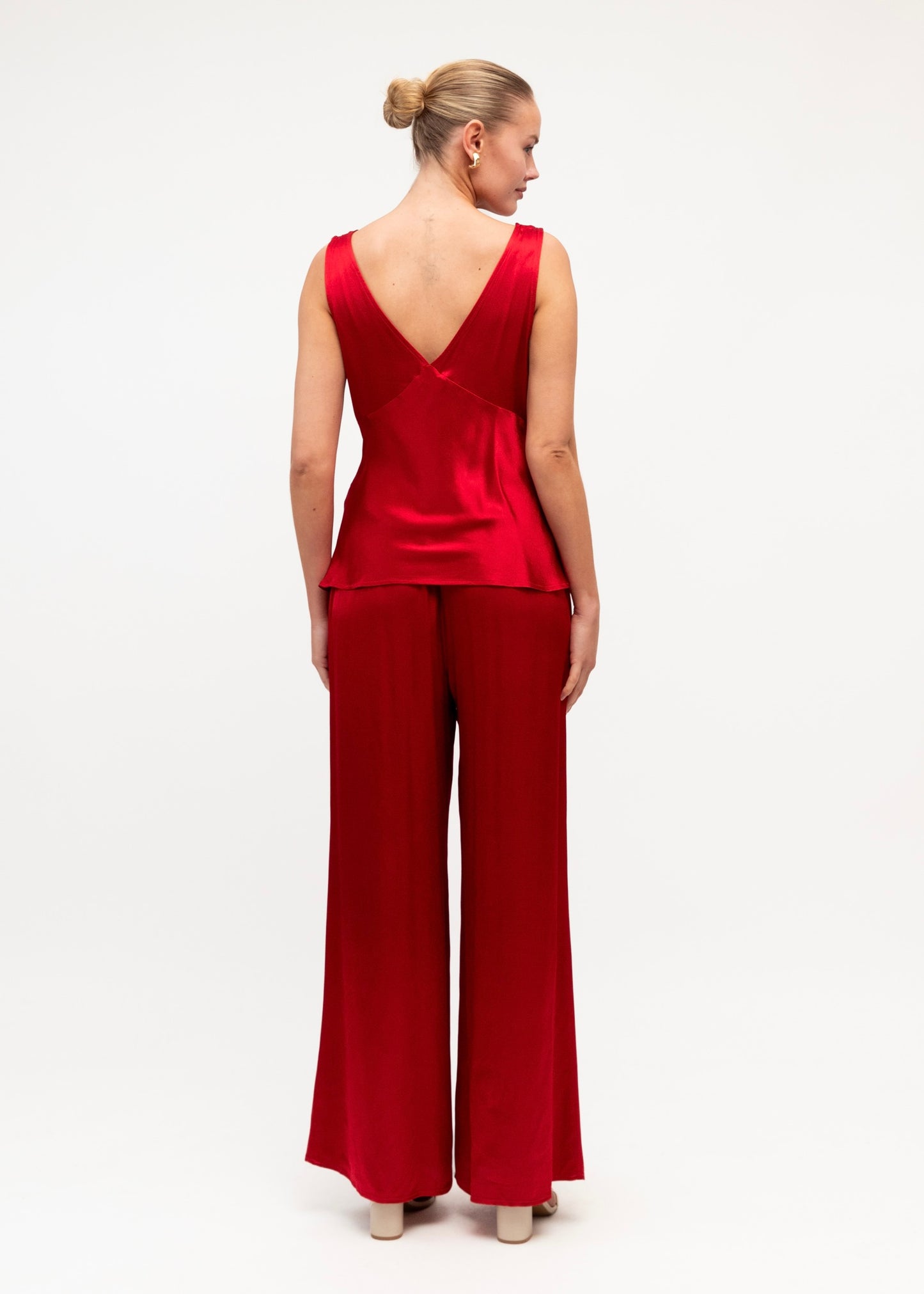 Amara Satin Pants  - Red