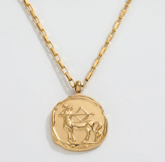 Sagittarius Zodiac Sign Pendant Necklace