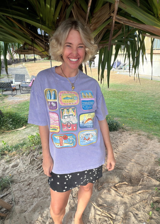 Tinned Fish Tee | L Purple Acid