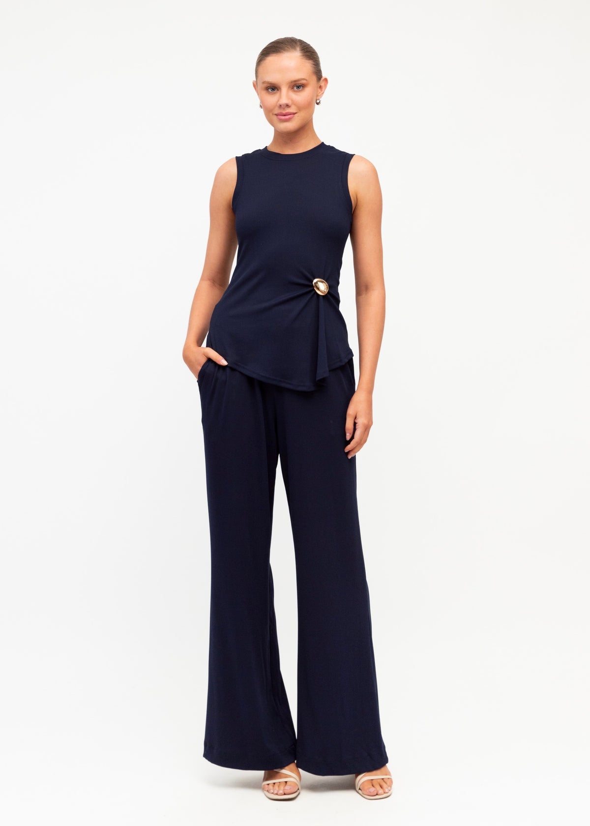 Textured Pants - Navy