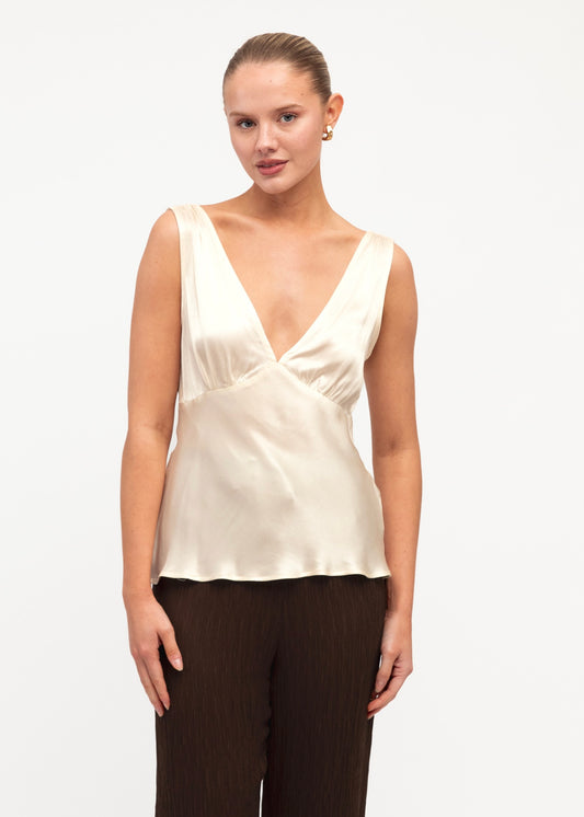 Amara Satin Tank - Ivory