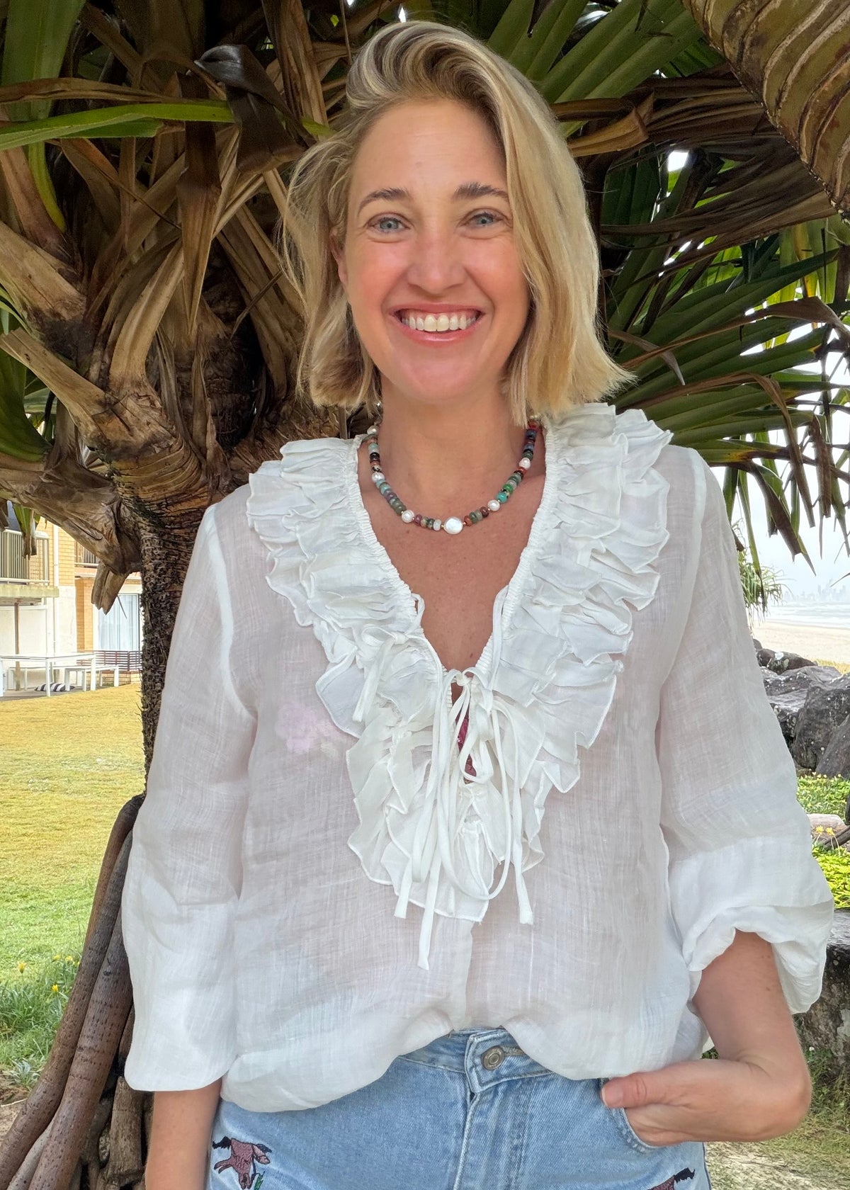Ruffle Shirt - White