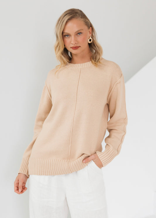 Seam Detail Jumper | Taupe
