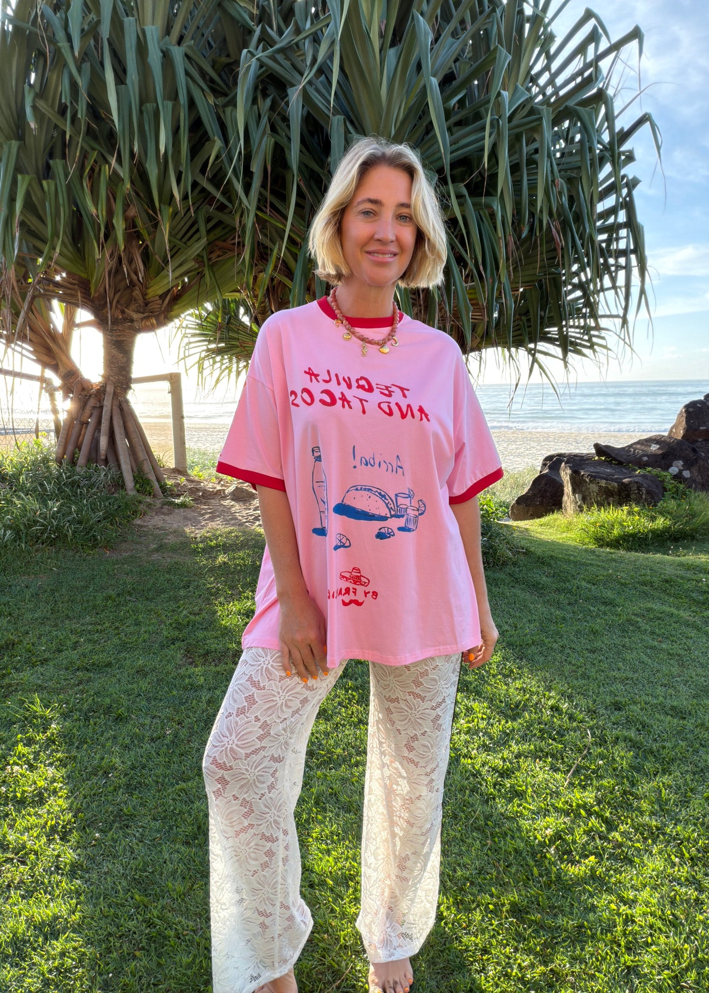 Lace Star Pants | White