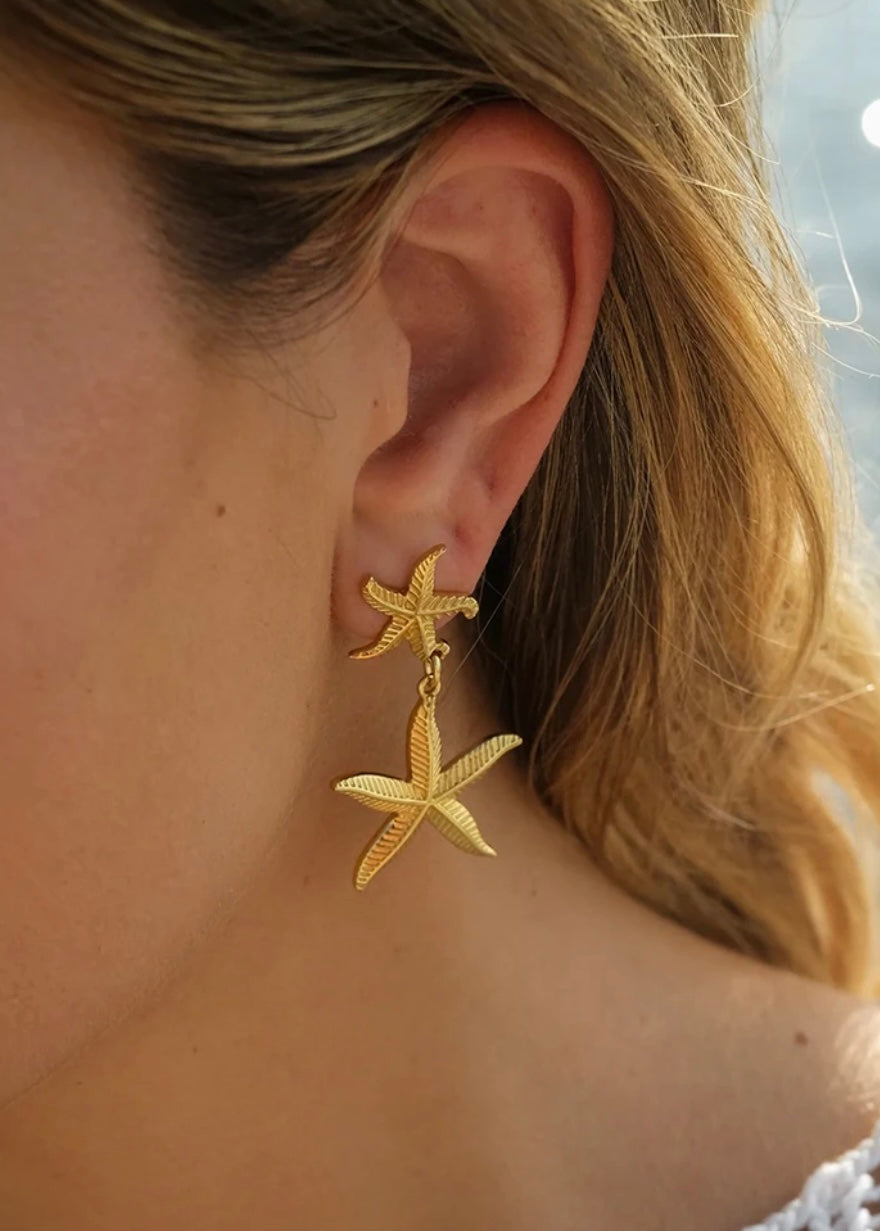 Starfish Drop Earring 18k Gold plated
