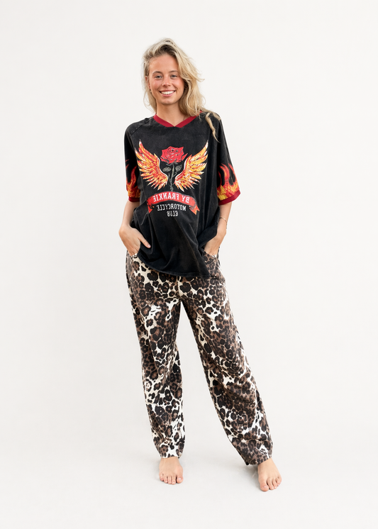 Barrel Denim Jeans | Leopard
