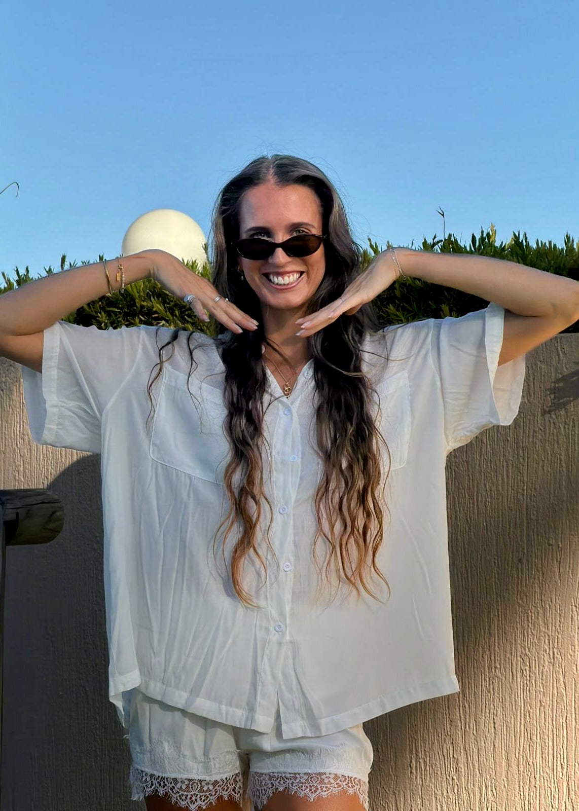 Lace Cupro Shorts | White