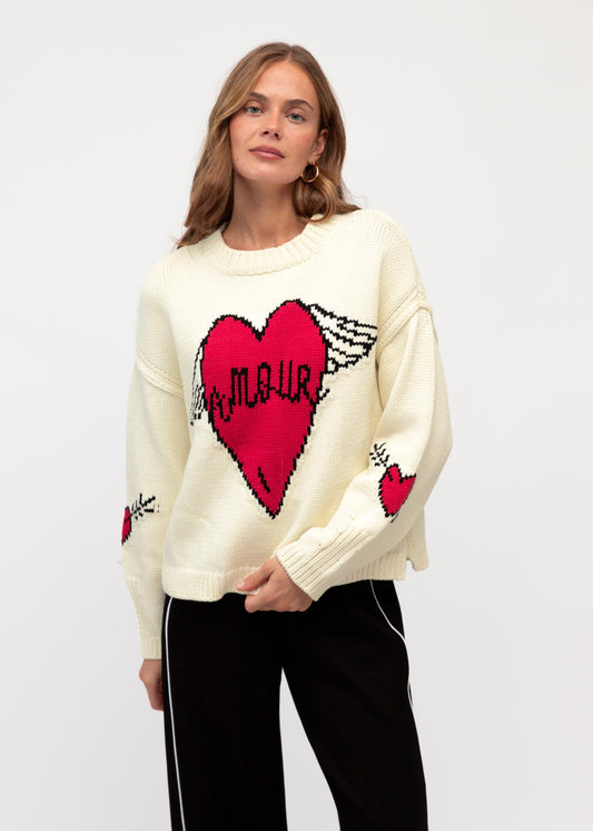 From The Heart Sweater | Jacquard Cream