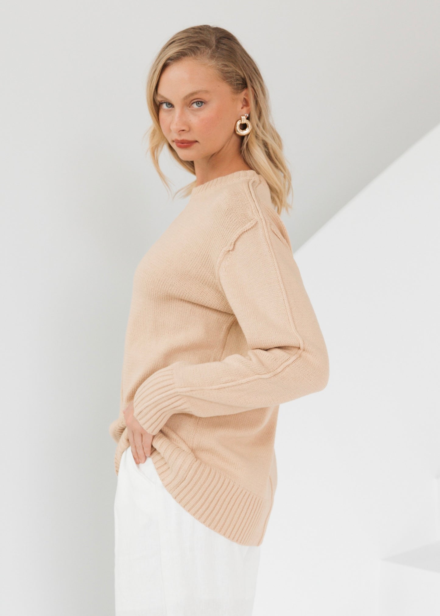 Seam Detail Jumper | Taupe