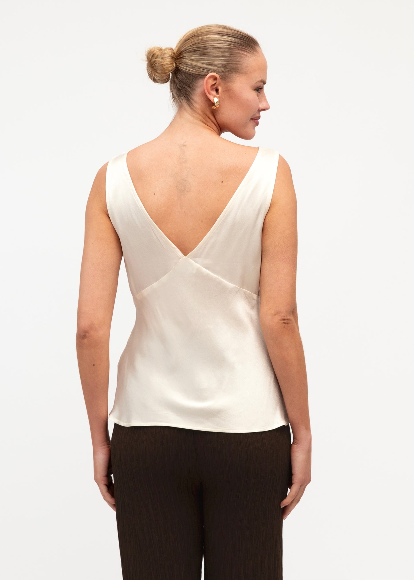 Amara Satin Tank - Ivory
