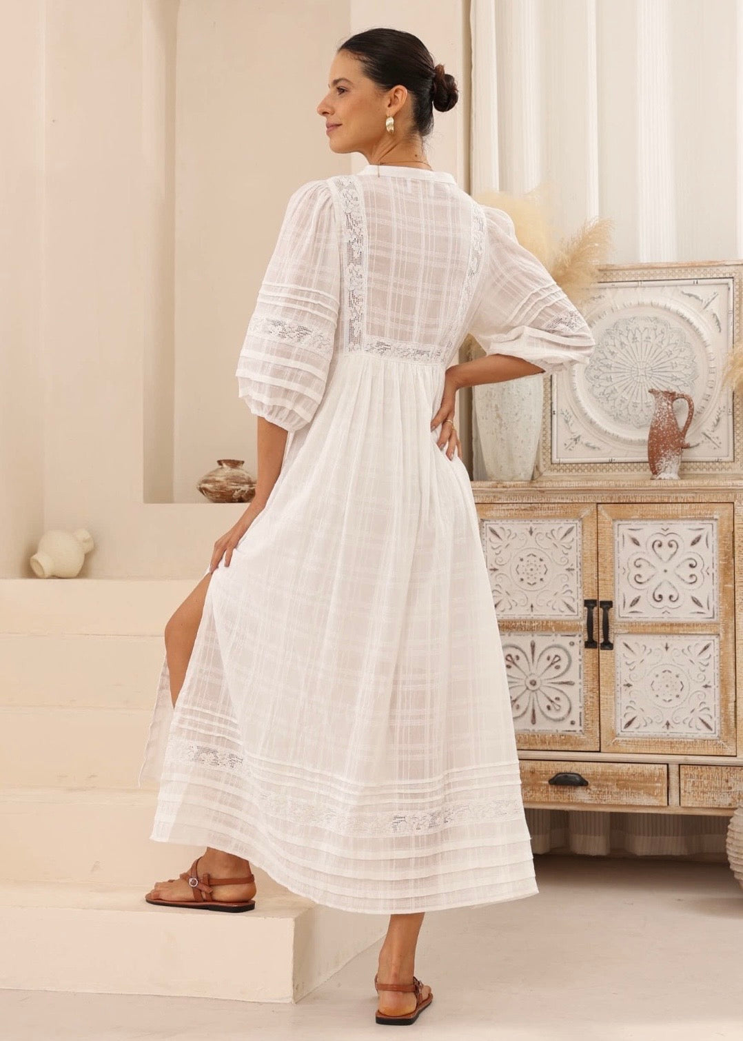 Lace Maxi Dress | White