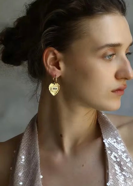 Evil Eye Gold Earring