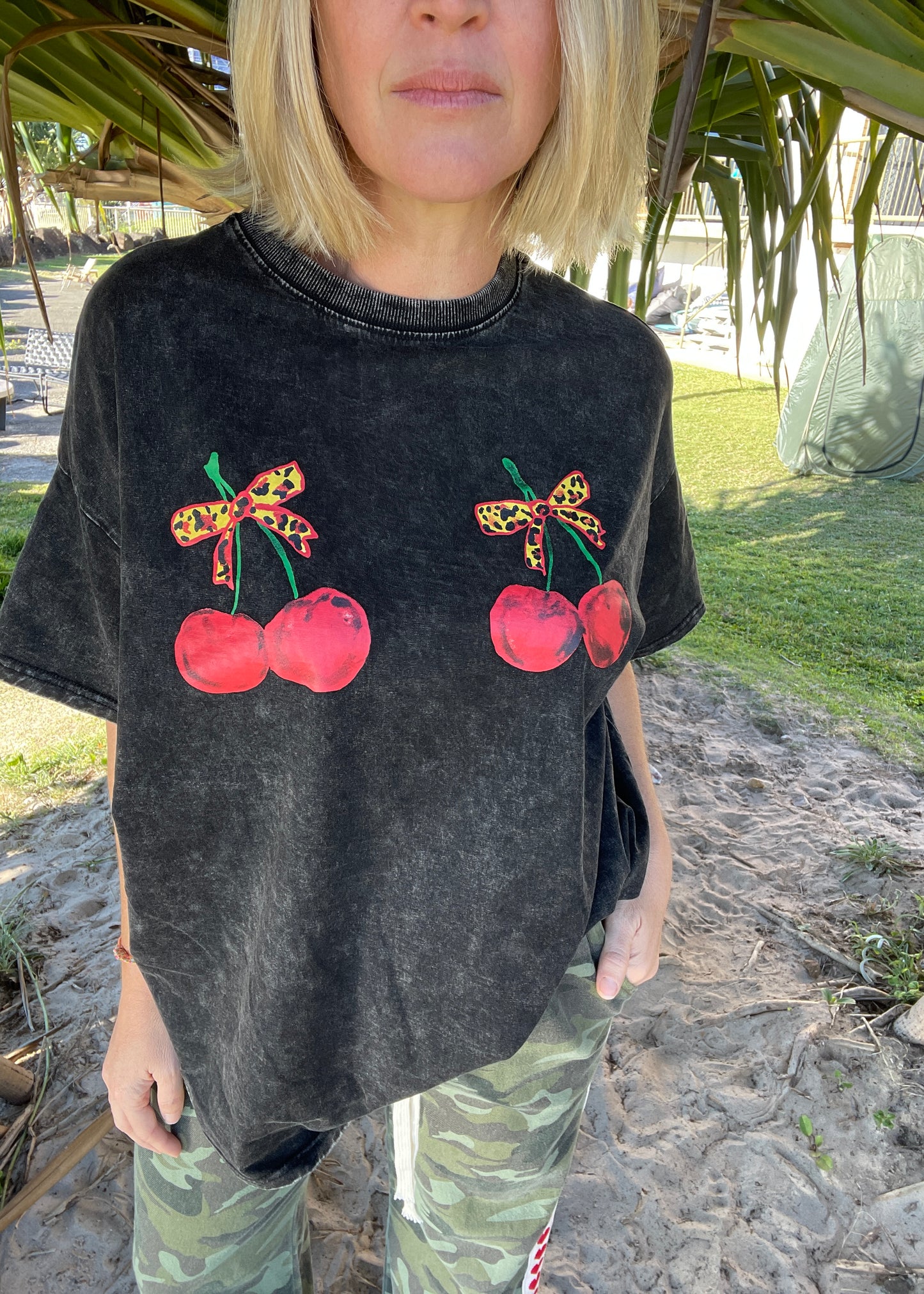 Cherries Tee|  Black