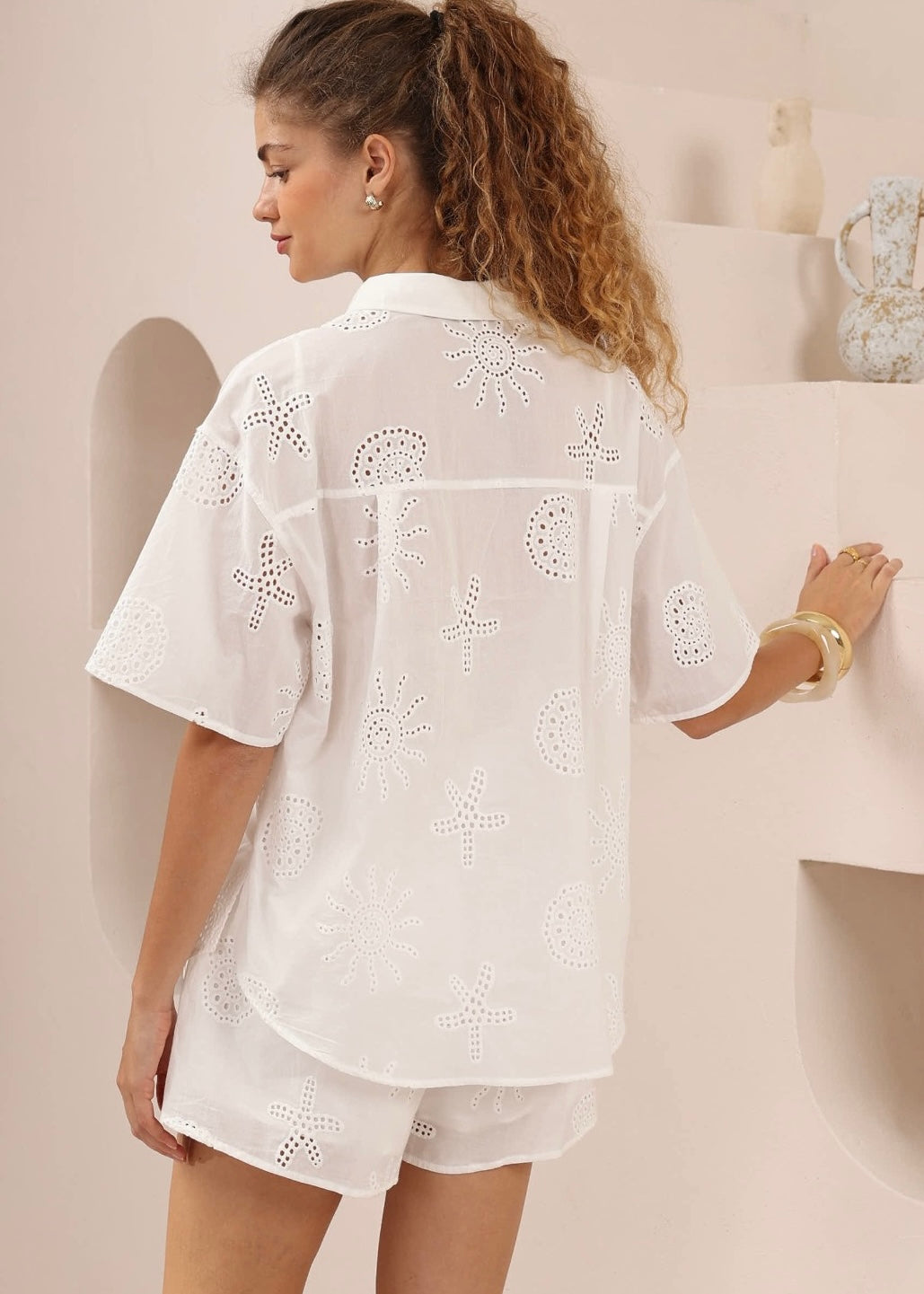 Sea Crochet Shirt | White