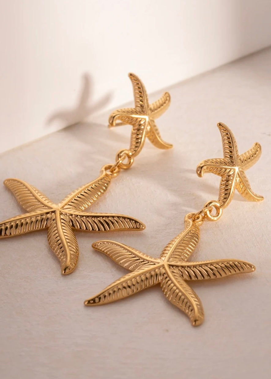 Starfish Drop Earring 18k Gold plated