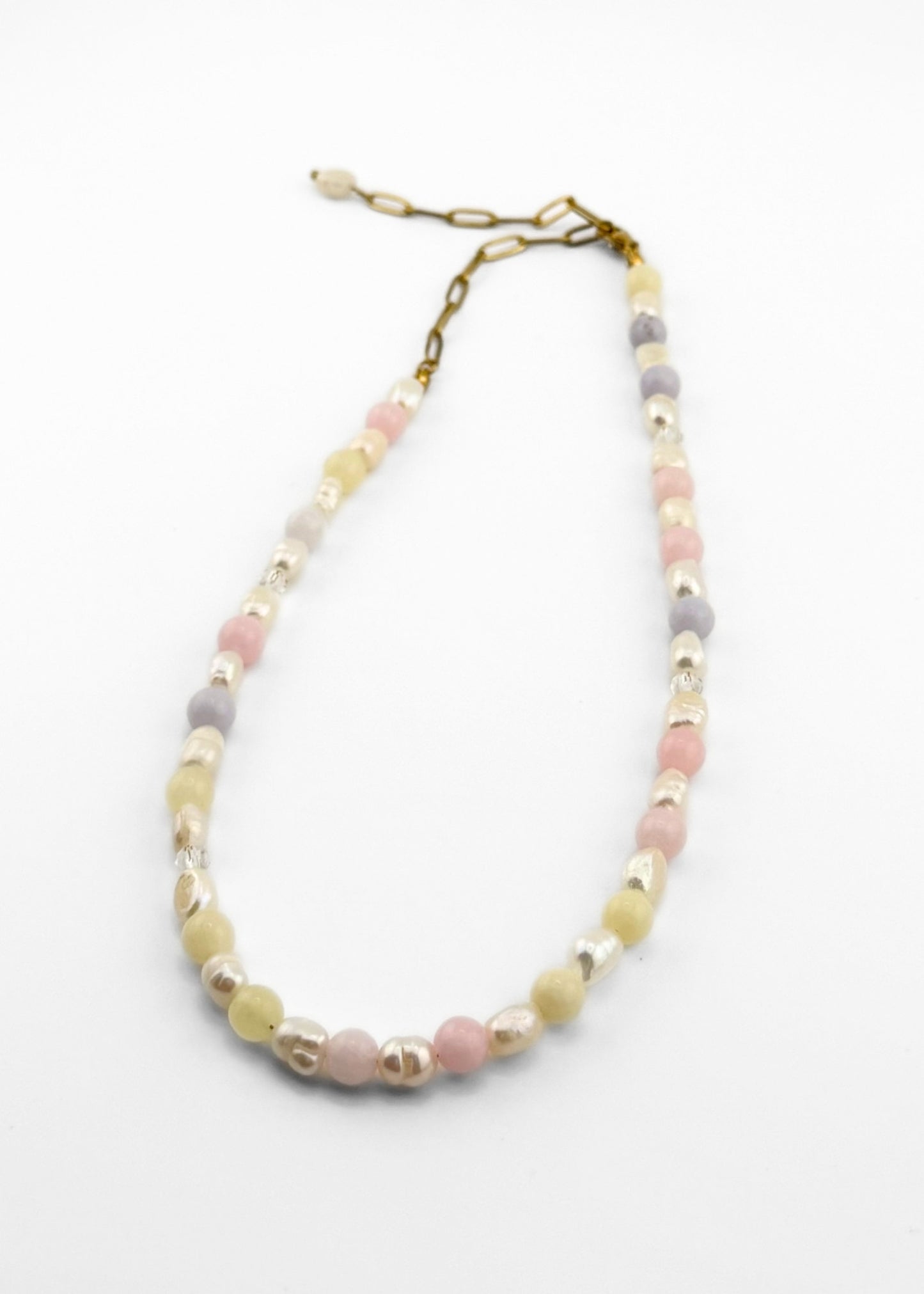 Verona Pastel Necklace | Morganite & Freshwater Pearl