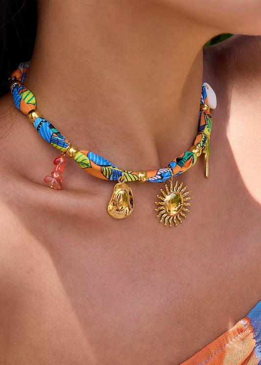 Sunnyside Bandana Charm Necklace