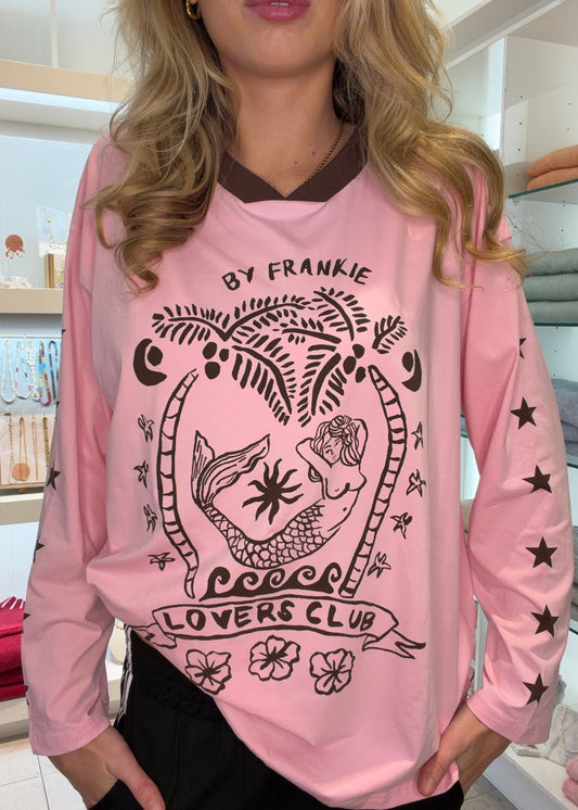 Lovers Club Long Sleeve Tee | Pink Choc