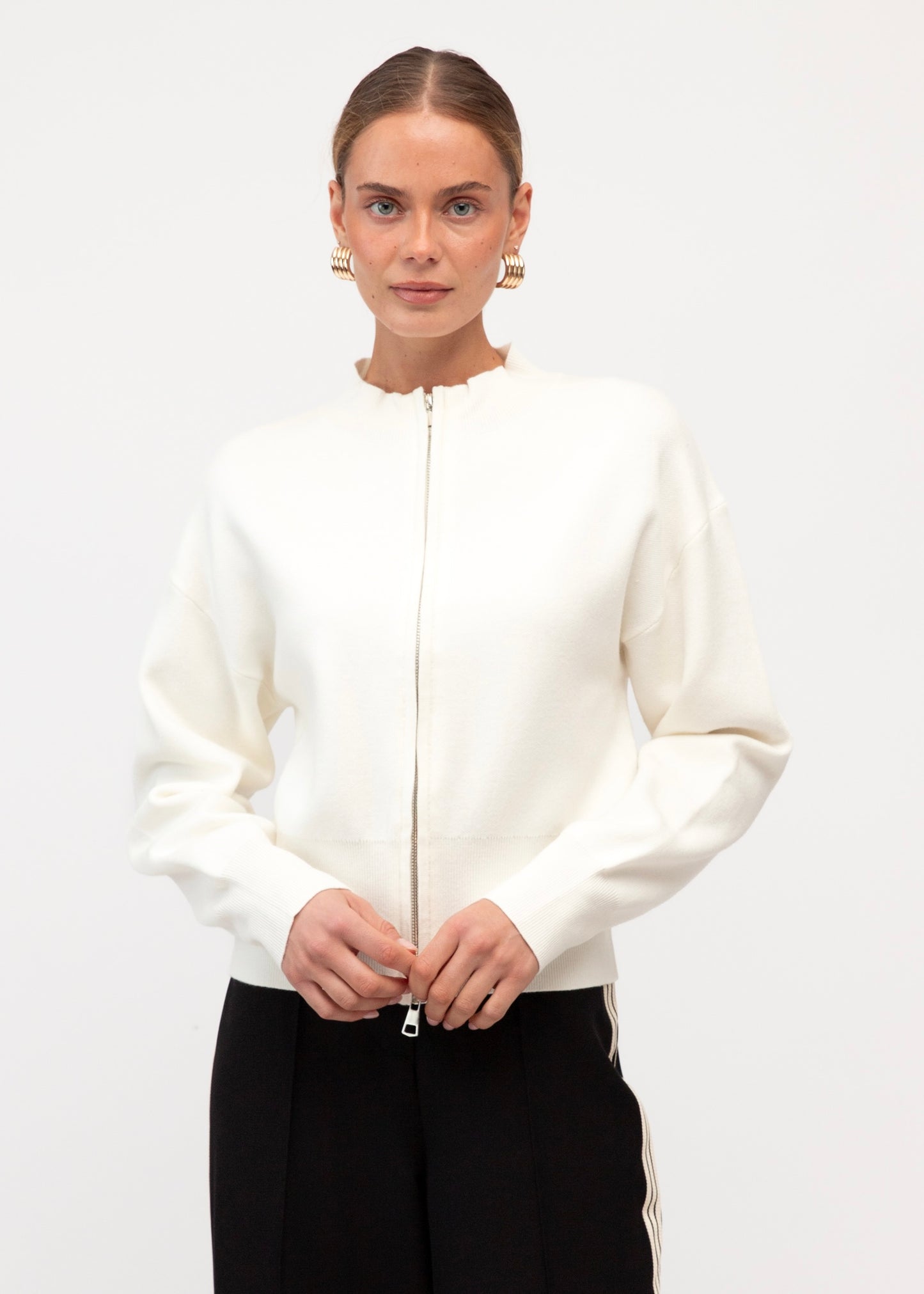 Zip Up Kit Jacket | Cream