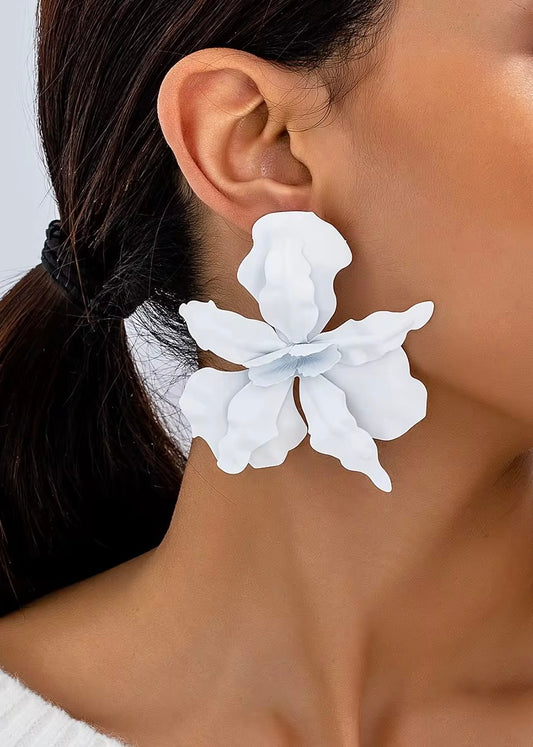 Tahiti Orchid Earring | Electric White