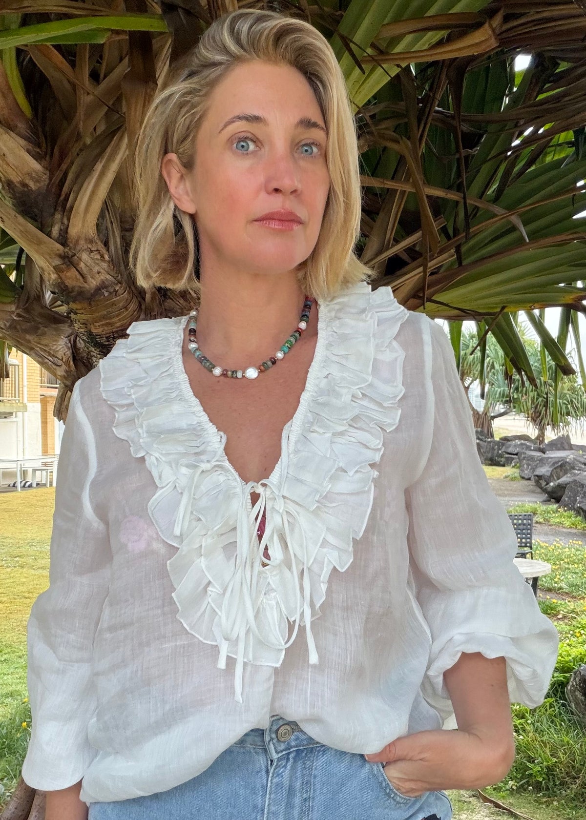 Ruffle Shirt - White