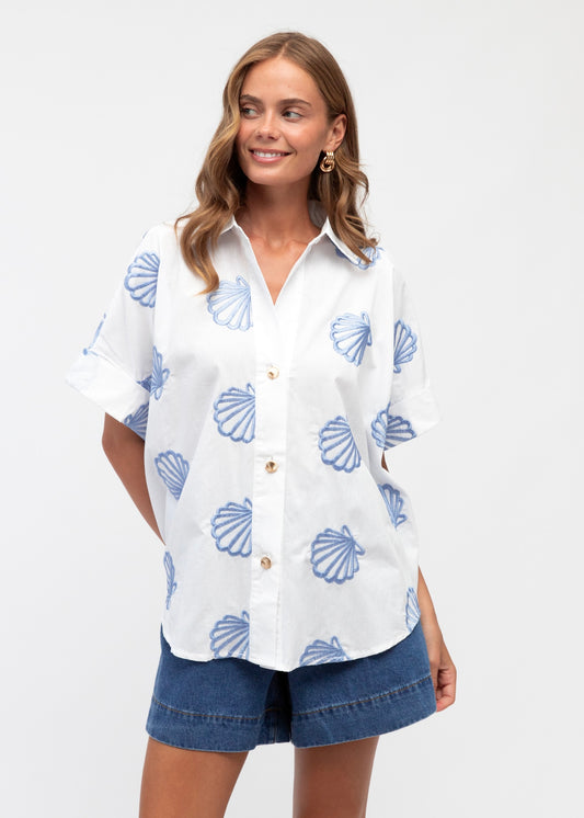 Shell Embroidery | White