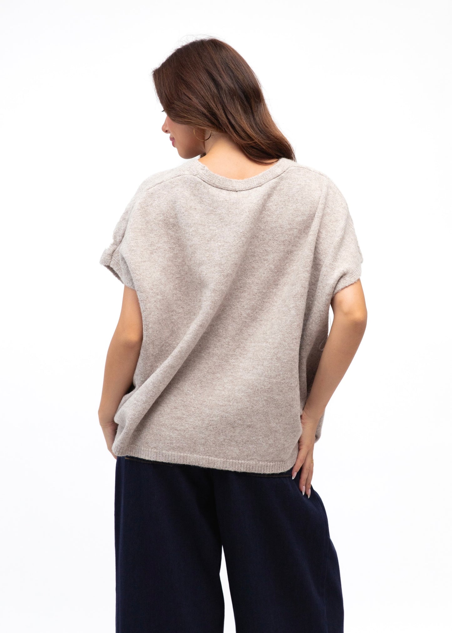 Palm Embroidered Knit | Natural