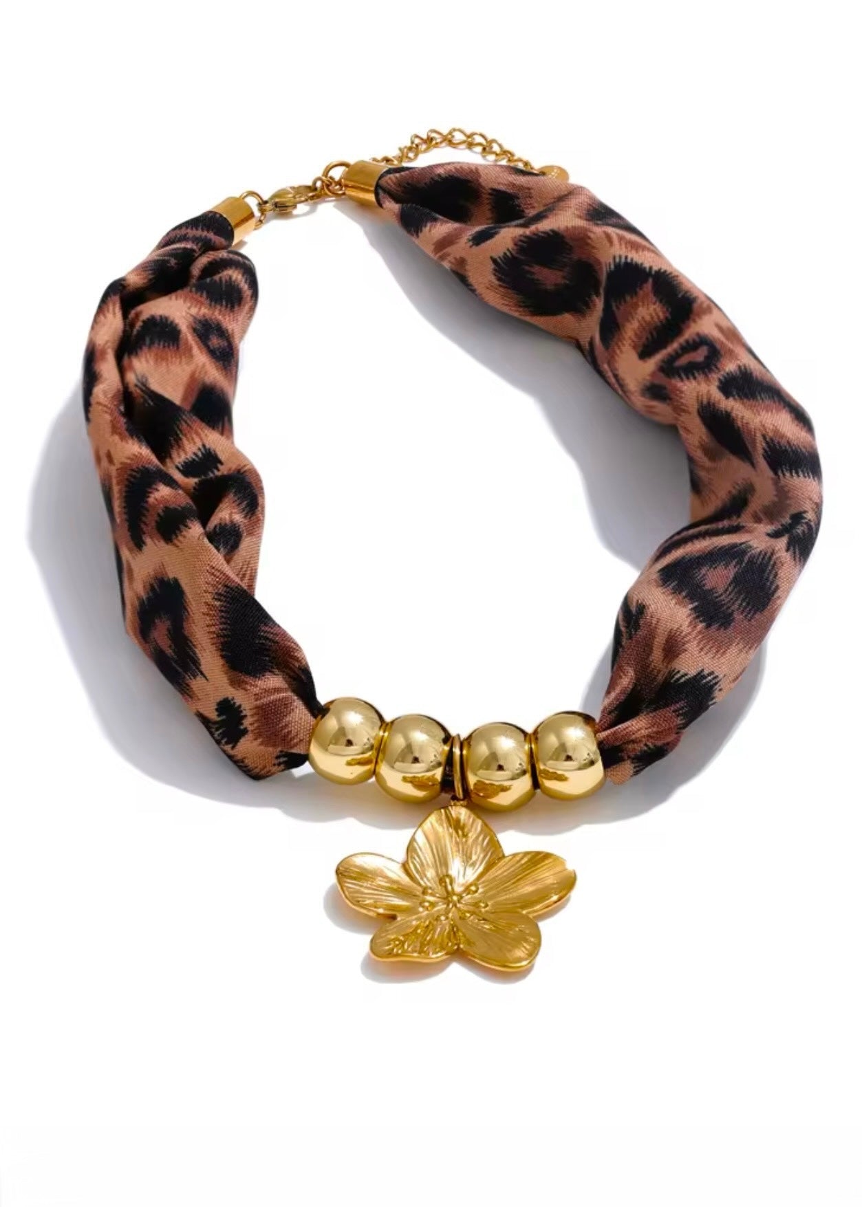 Cleo Flower Leopard Necklace