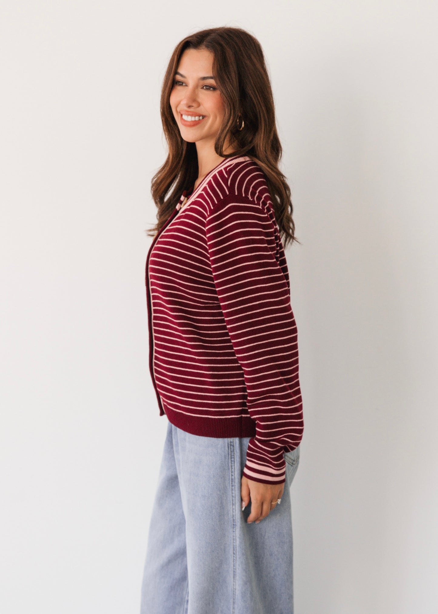 Striped Knit Jumper | Pink