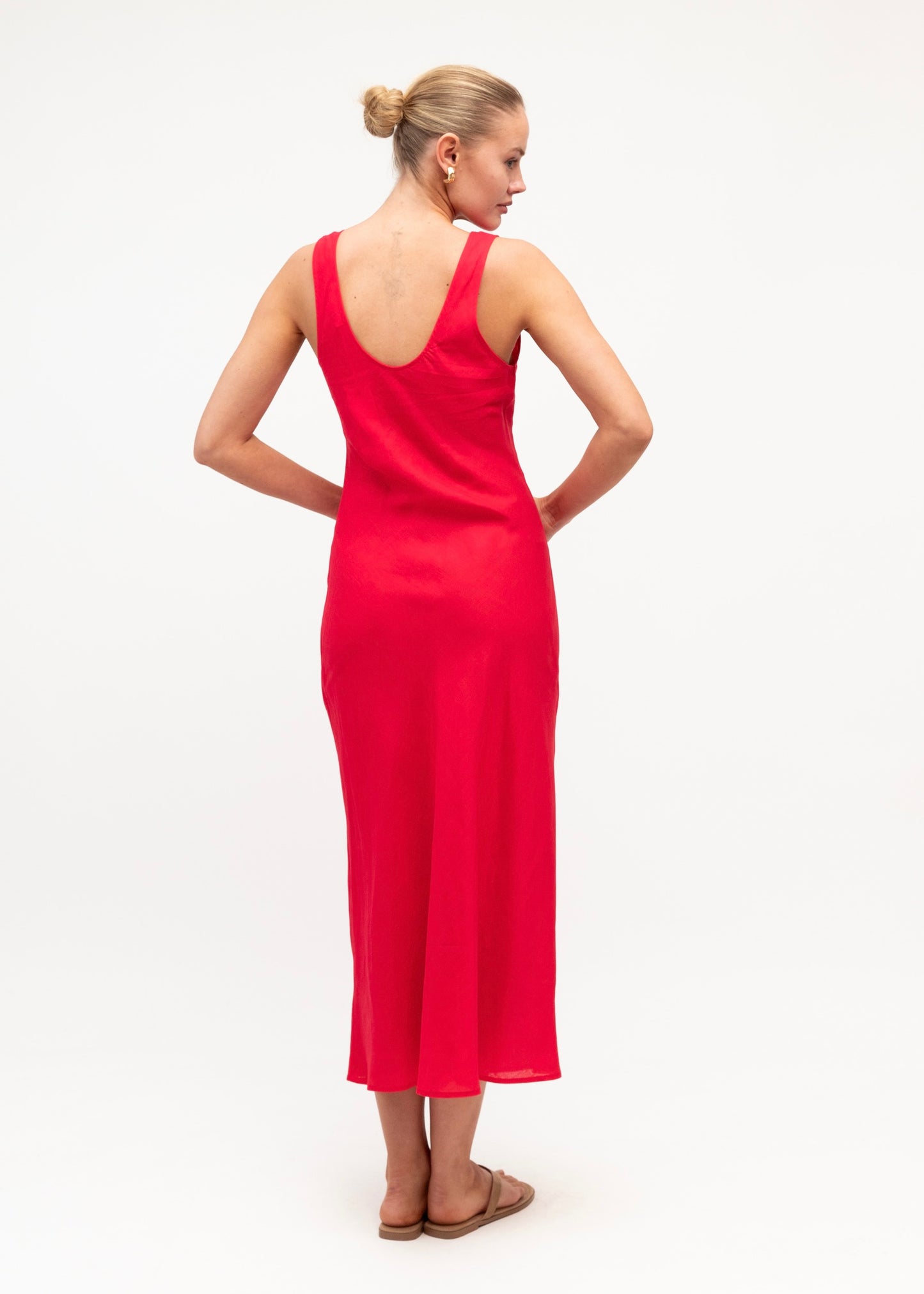 Scoop Midi Dress - Red