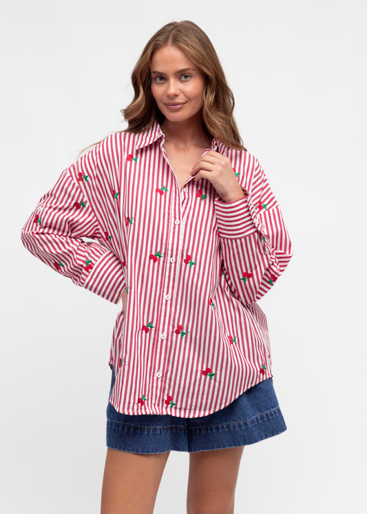 Cherry Embroidery Shirt