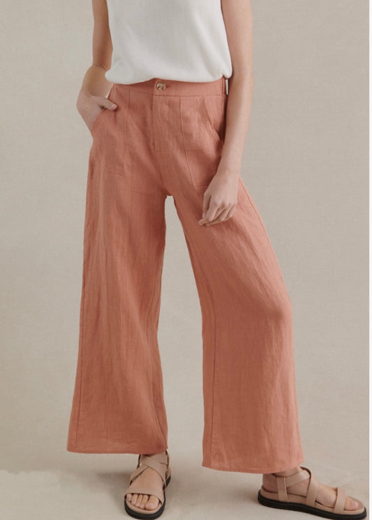 Jude Linen Pants | Coral