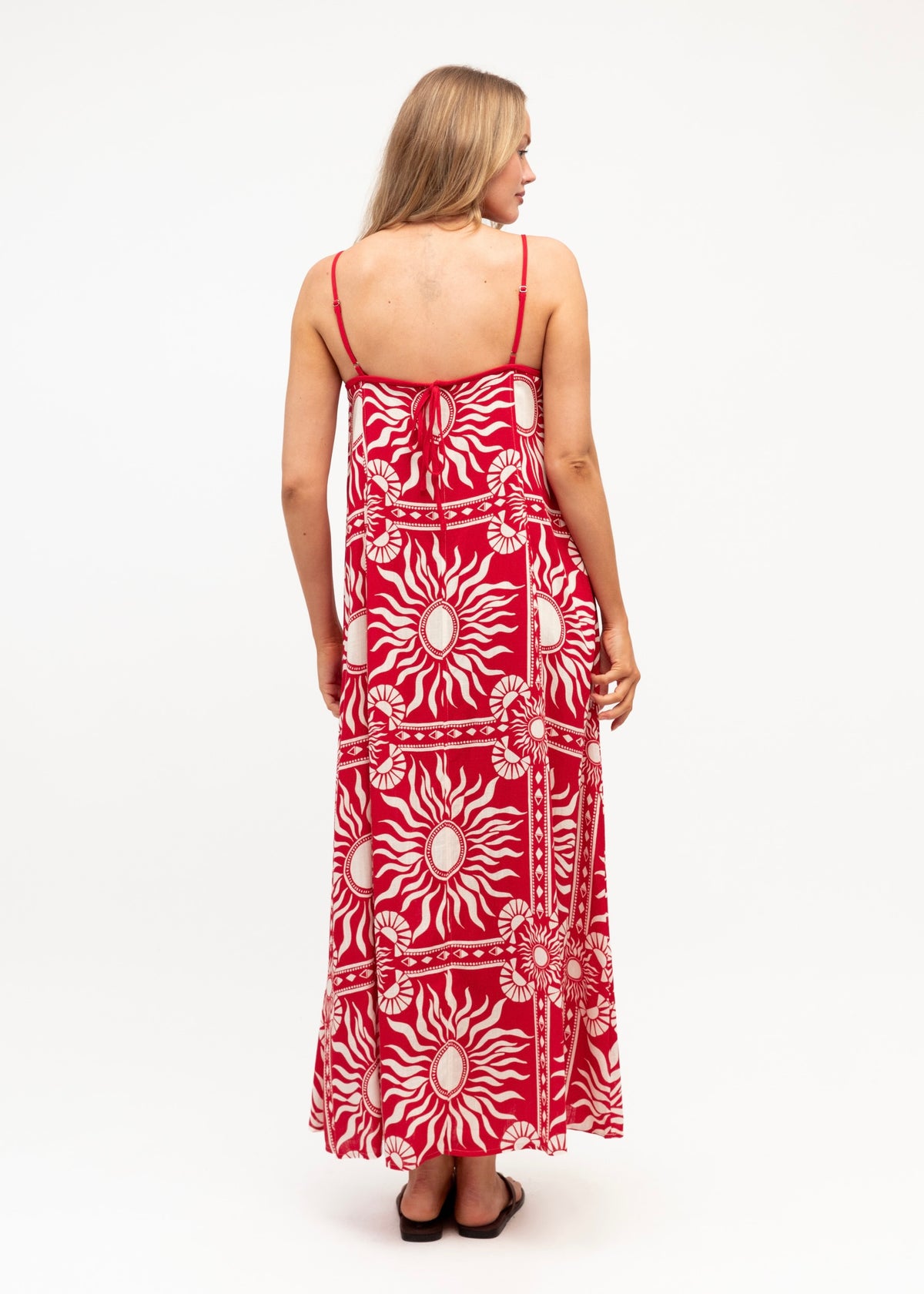 Duo Soleil Maxi Dress - Red White