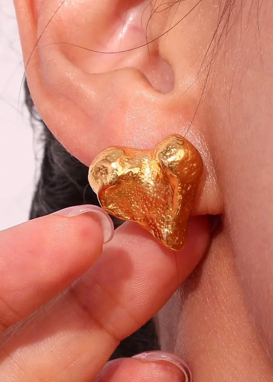 Heart on Fire Gold Earring