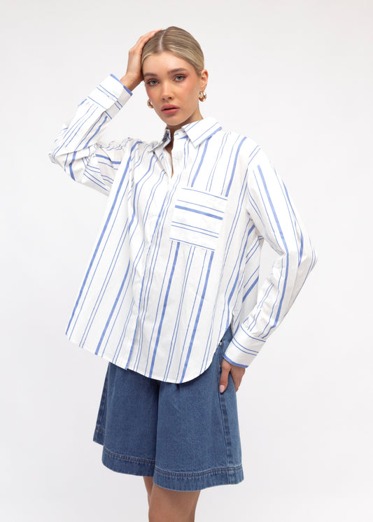Stripe Shirt | White/Blue
