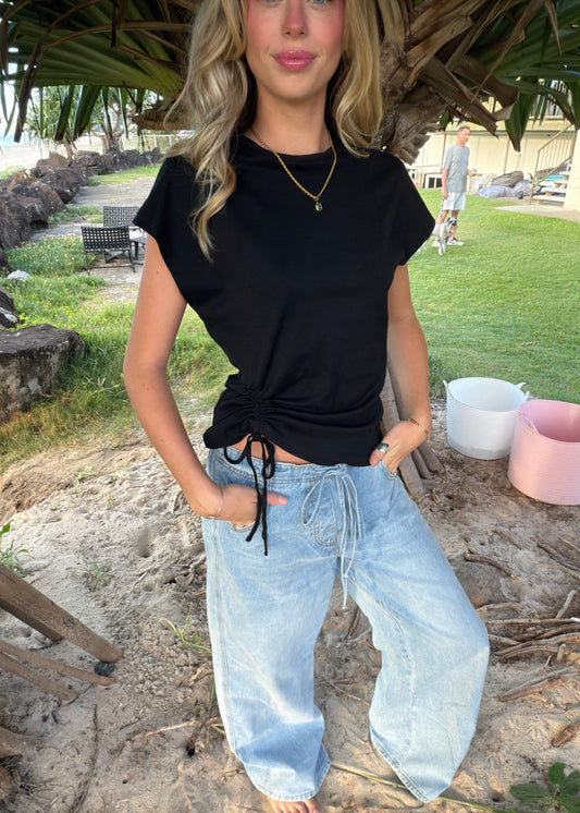 Drawstring Tee | Black