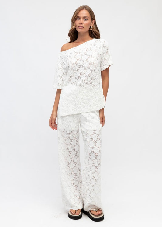 Lace Pants | white