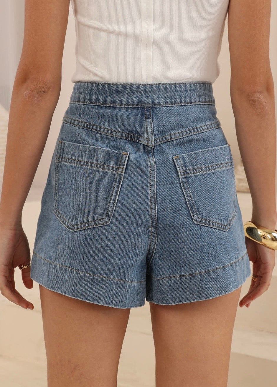 Sun Szn Denim Shorts - Blue