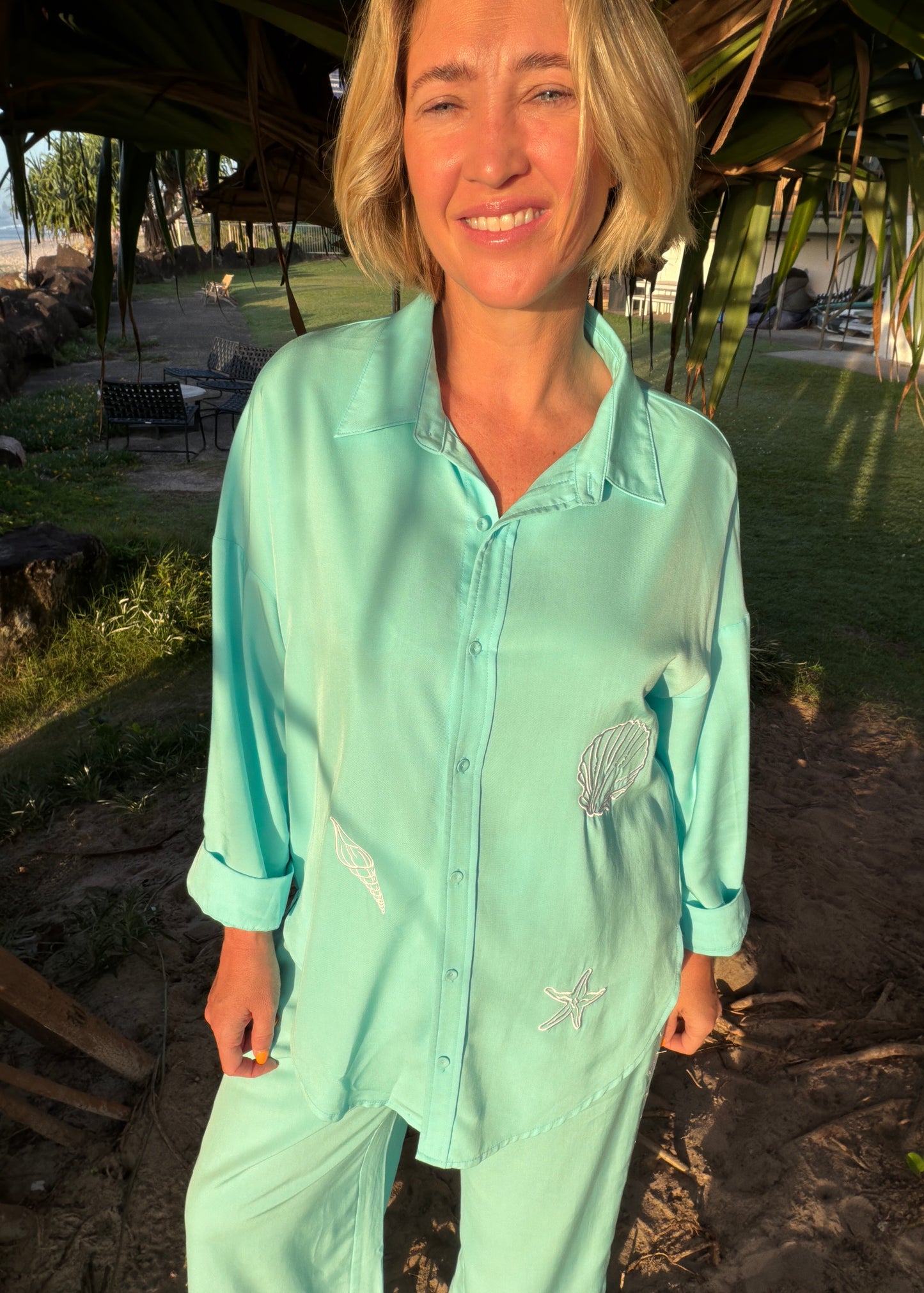 LP Embroidered Shirt | Aqua