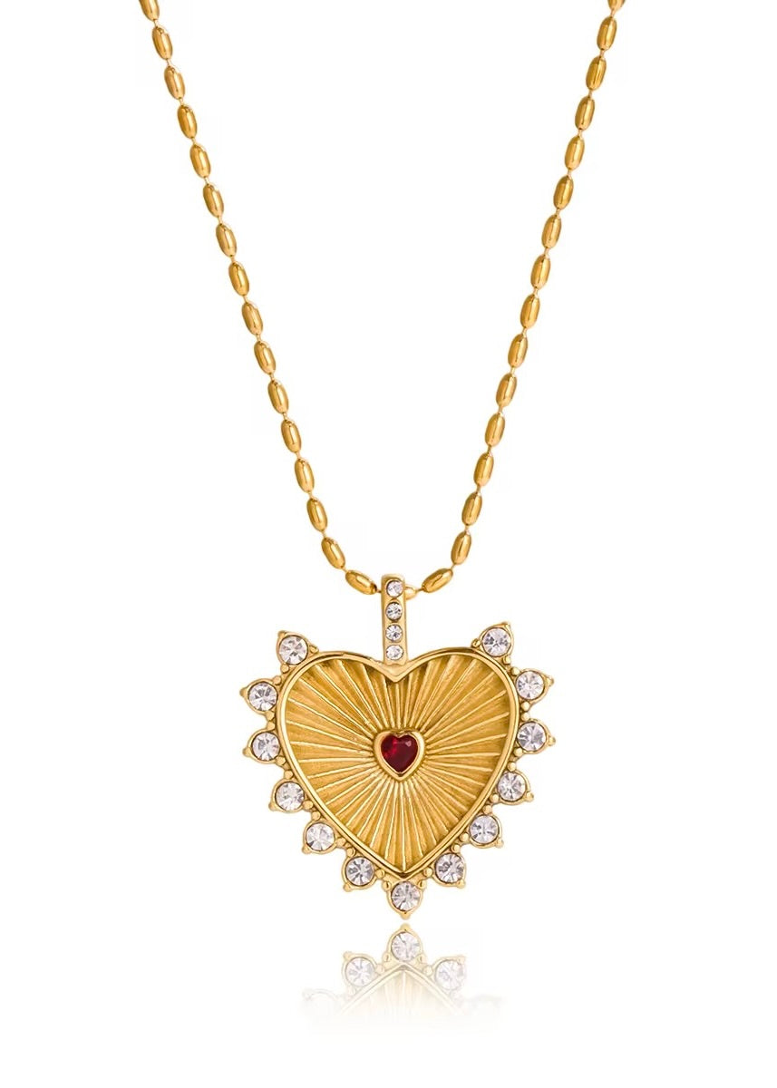 Crystal Love Necklace | Red