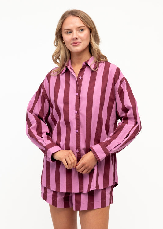 Manly Shirt - Berry Stripe