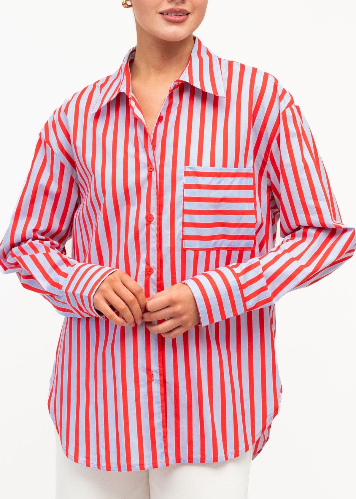 Stripe Shirt - Red Light Blue