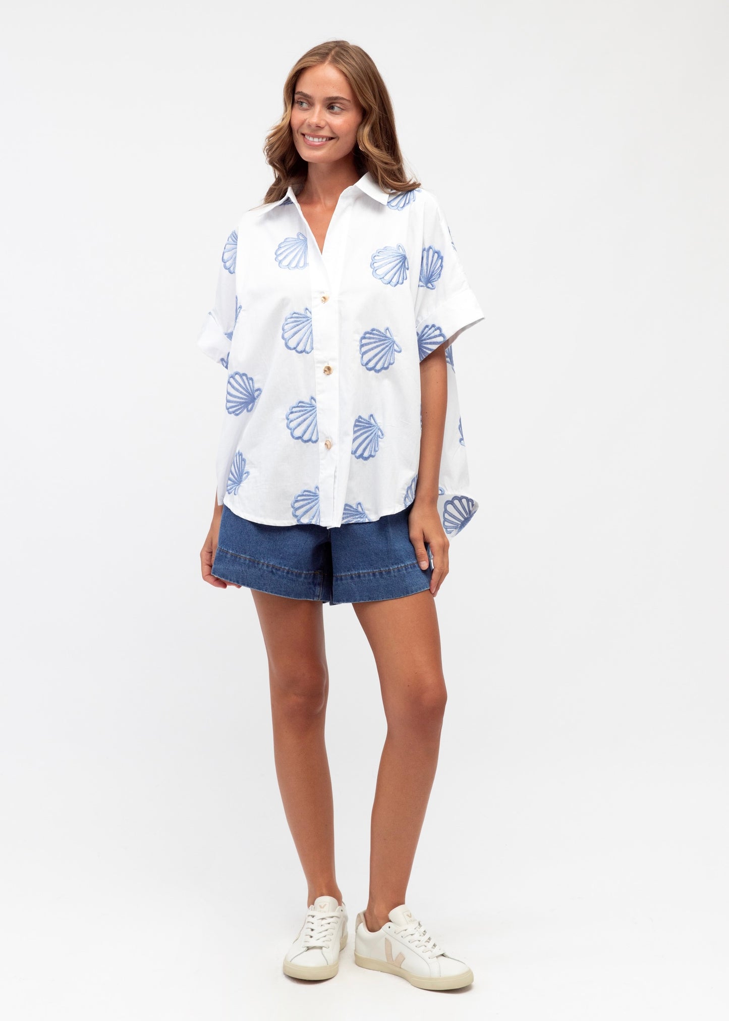 Shell Embroidery | White