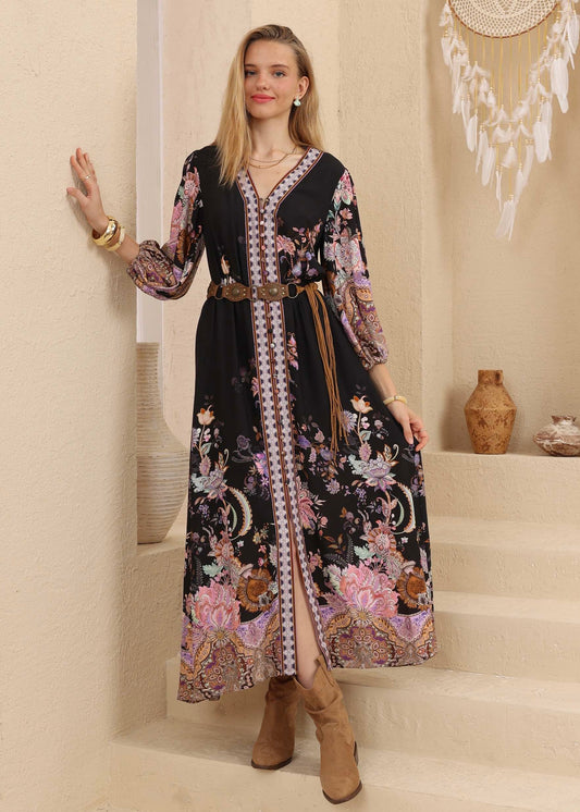Winter Moon Maxi Dress | Black