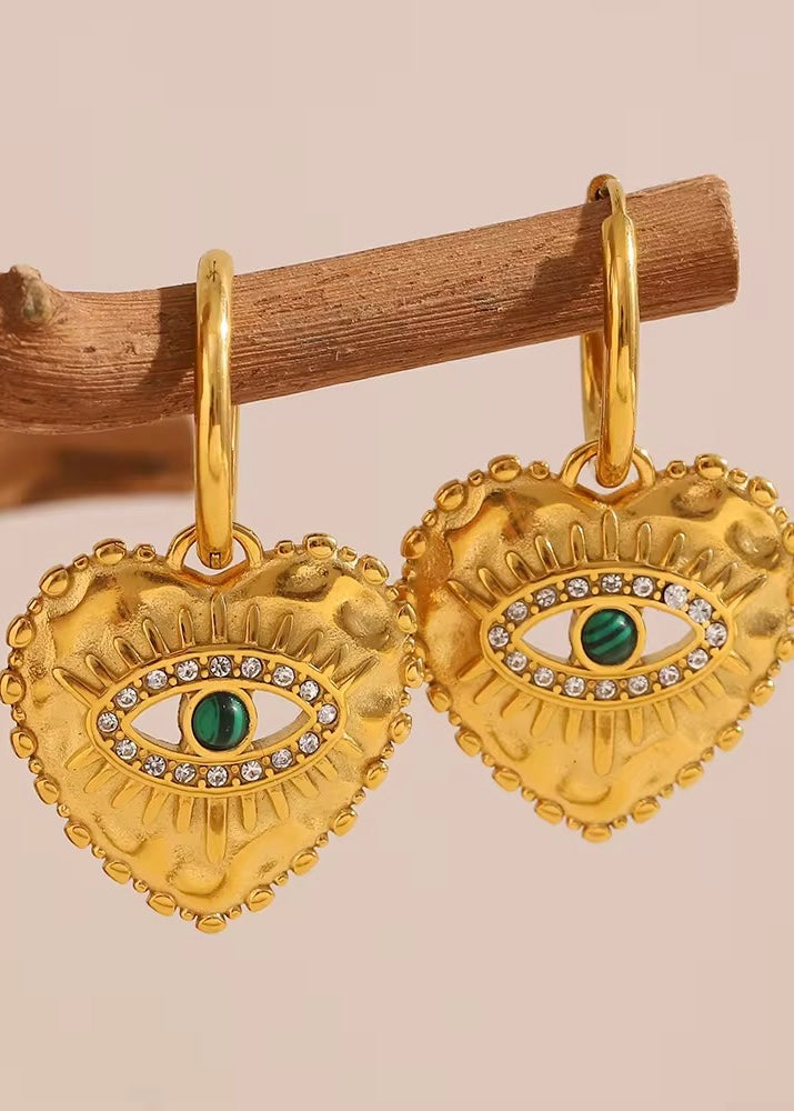 Evil Eye Gold Earring