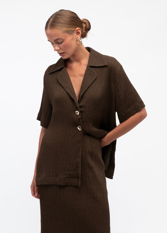 Textured Shirt | Chocolate