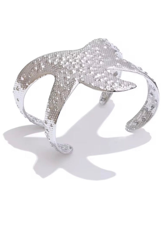 Starfish Silver Cuff Bracelet