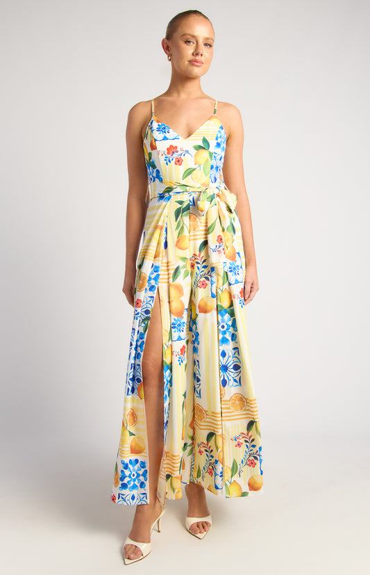 Front Split Jumpsuit | Lemon