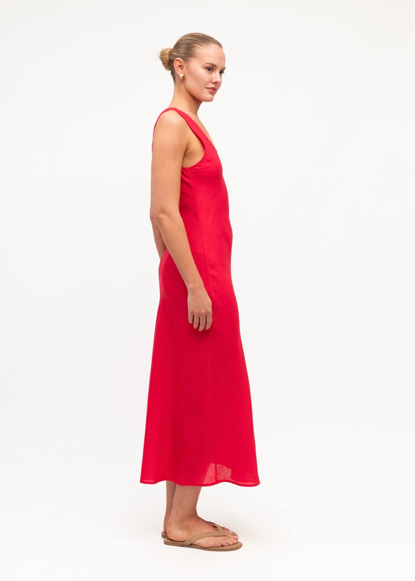 Scoop Midi Dress - Red